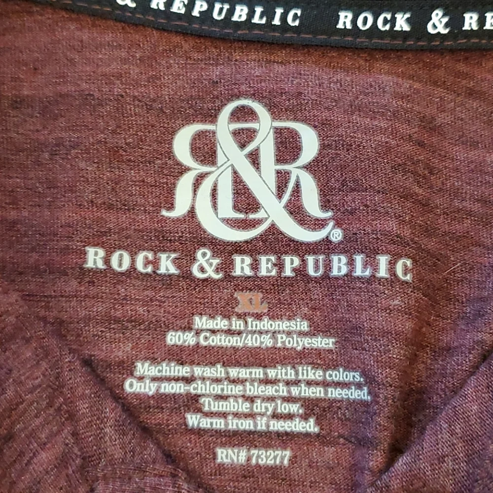 Mens Rock & Republic burgundy polo shirt size XL